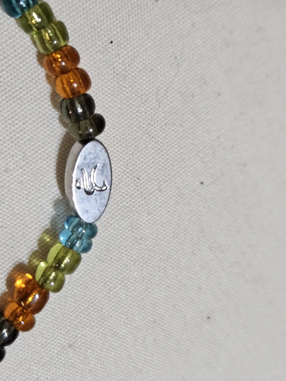 Balega Multicolor Glass Bead Bracelet - Orange, Green, Blue Accents